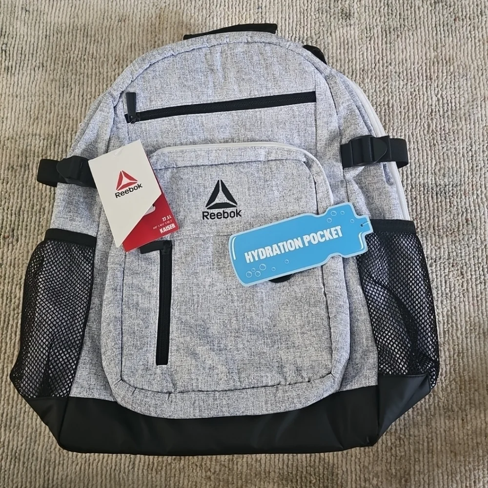 Reebok Kaiser Laptop Backpack Light Heather‎ Gray 18”